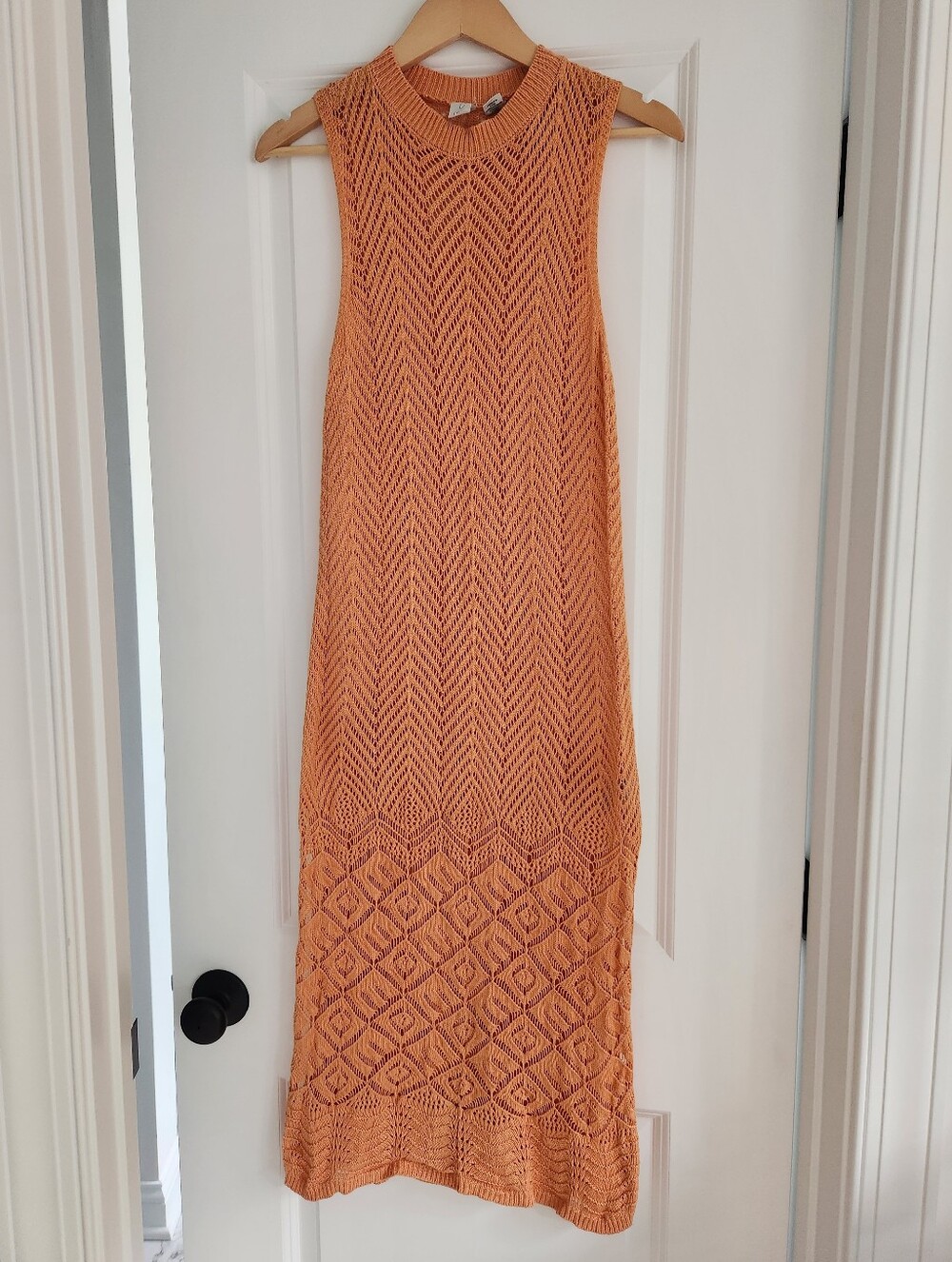 Joie Orange Crotchet Knit Dress Size S